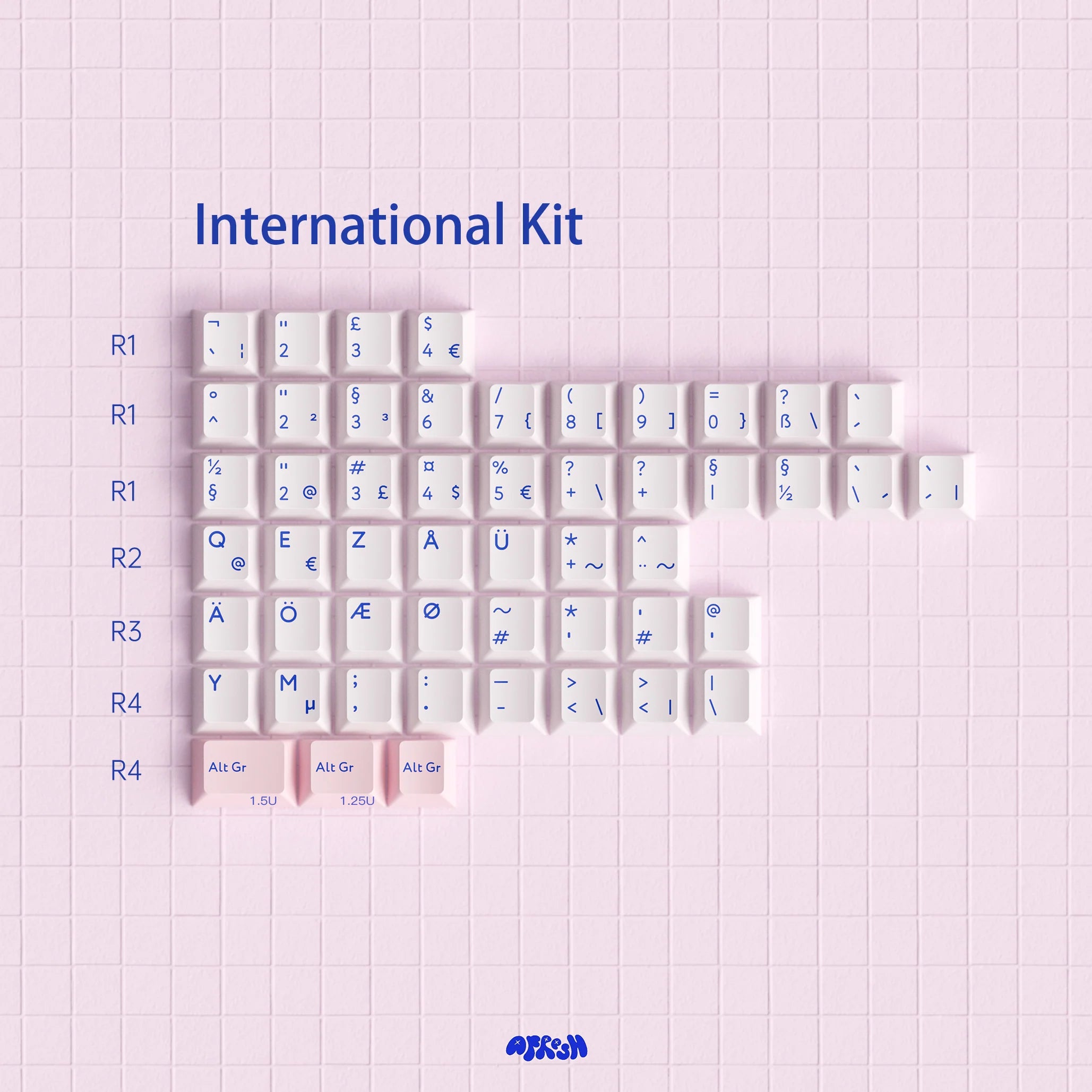 PBTfans Poco R2 Keycap Set – Pastel Pink ABS Double-Shot