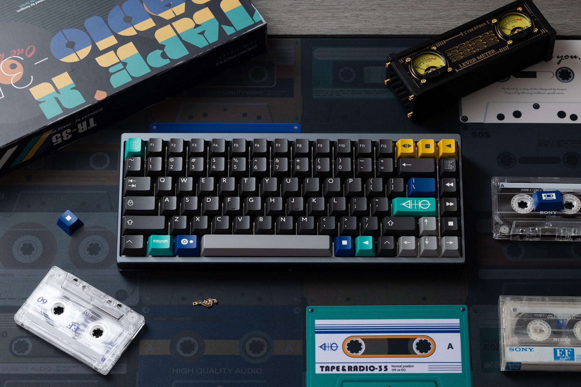 PBTfans Tape & Radio Double-Shot ABS Keycap Set - MonacoKeys