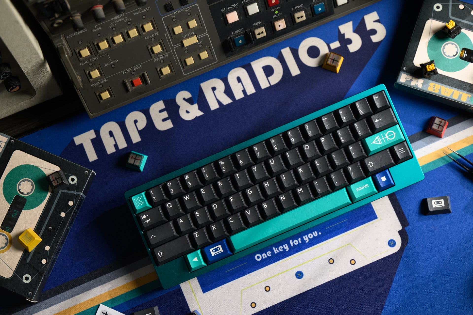 PBTfans Tape & Radio Double-Shot ABS Keycap Set - MonacoKeys