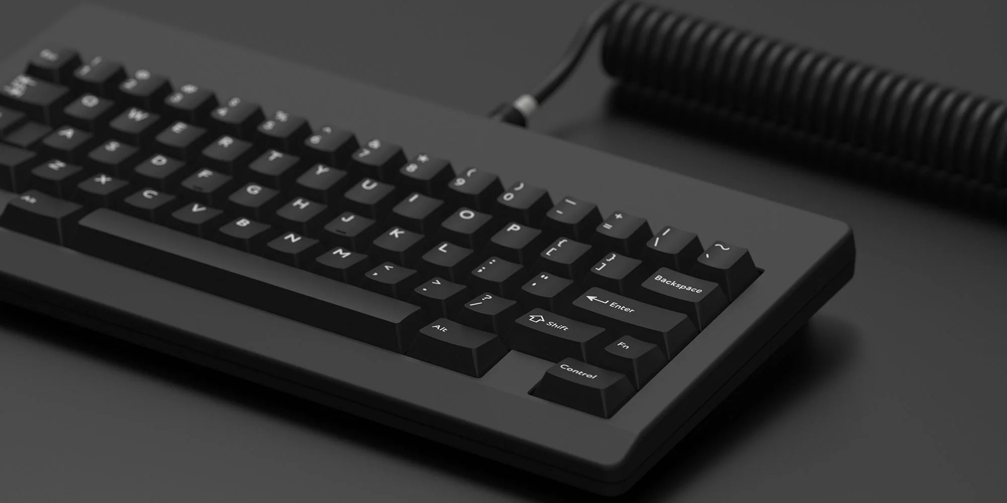 PBTfans WoB White on Black Double-Shot PBT Keycap Set - MonacoKeys
