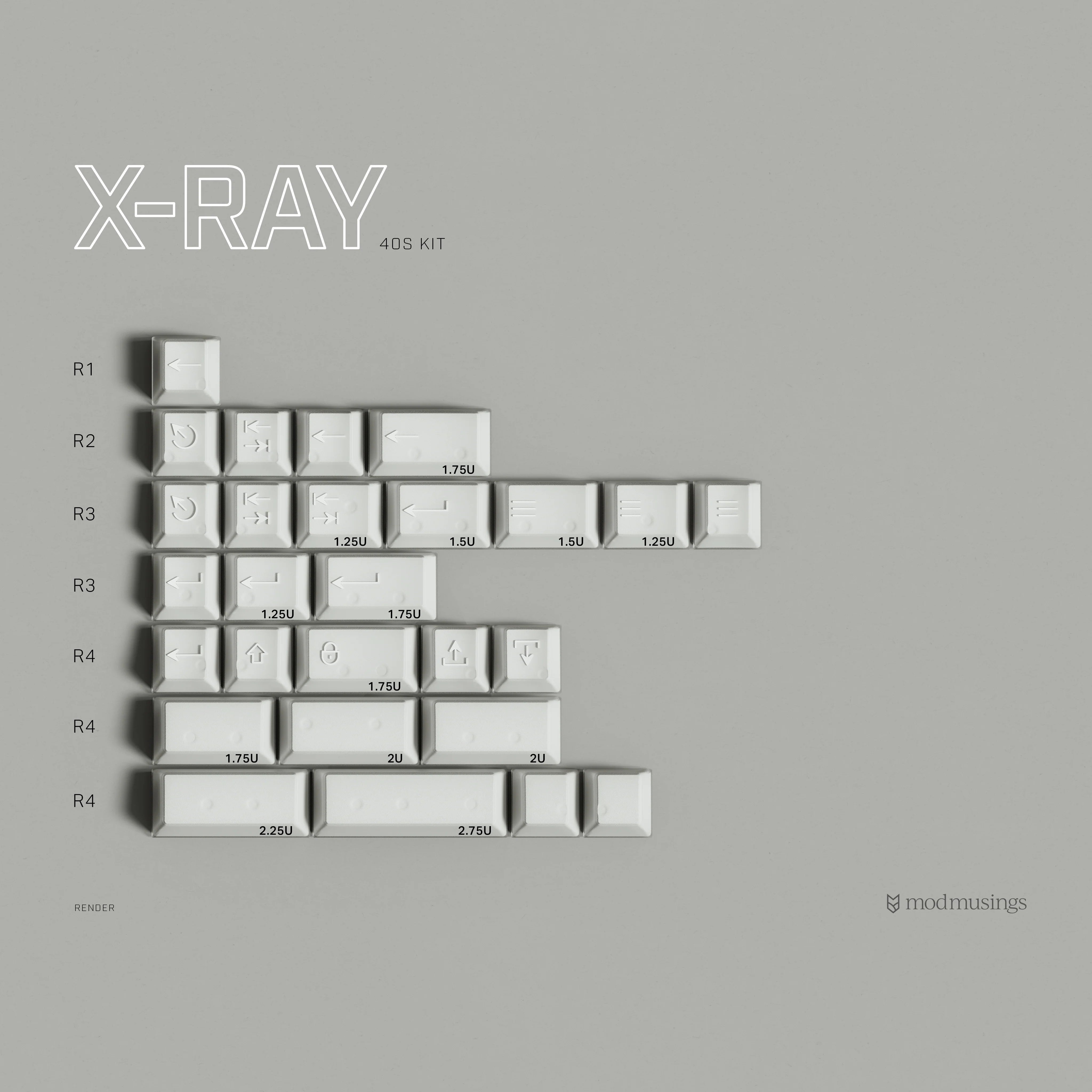 PBTFans X-Ray R3 - Double-Shot ABS Keycap Set - MonacoKeys
