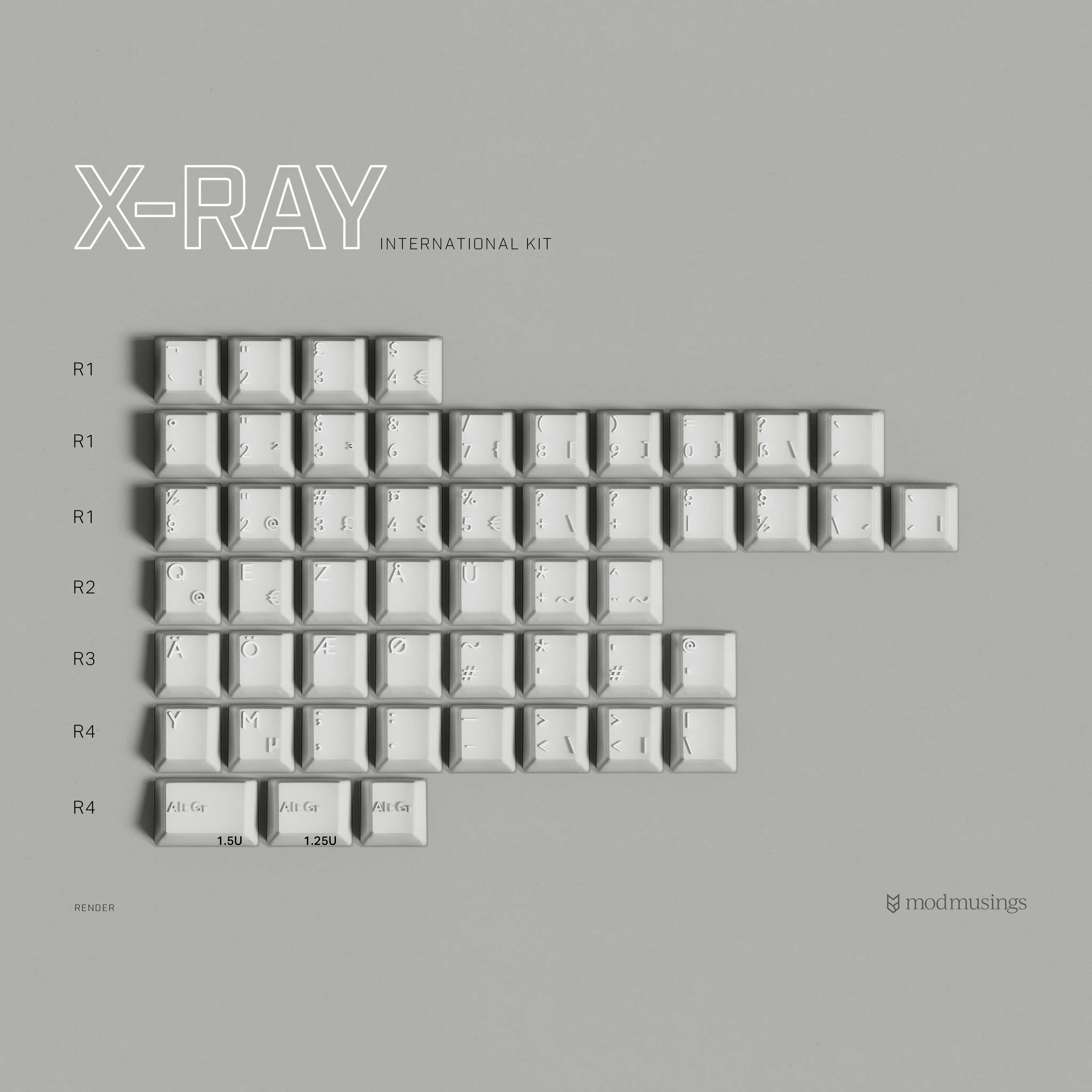 PBTFans X-Ray R3 - Double-Shot ABS Keycap Set - MonacoKeys