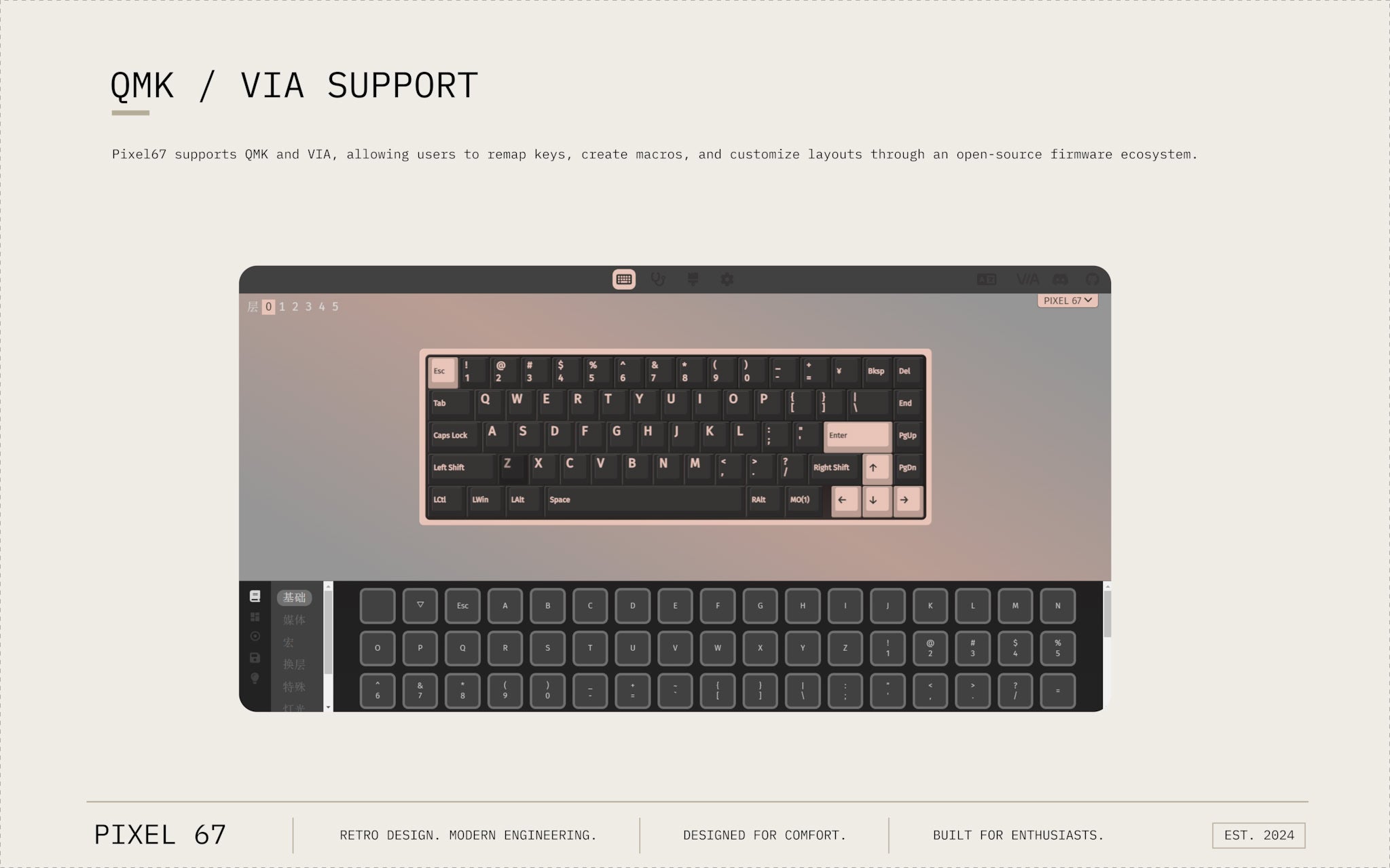 Pixtendo Pixel67 - 65% Wireless Mechanical Keyboard