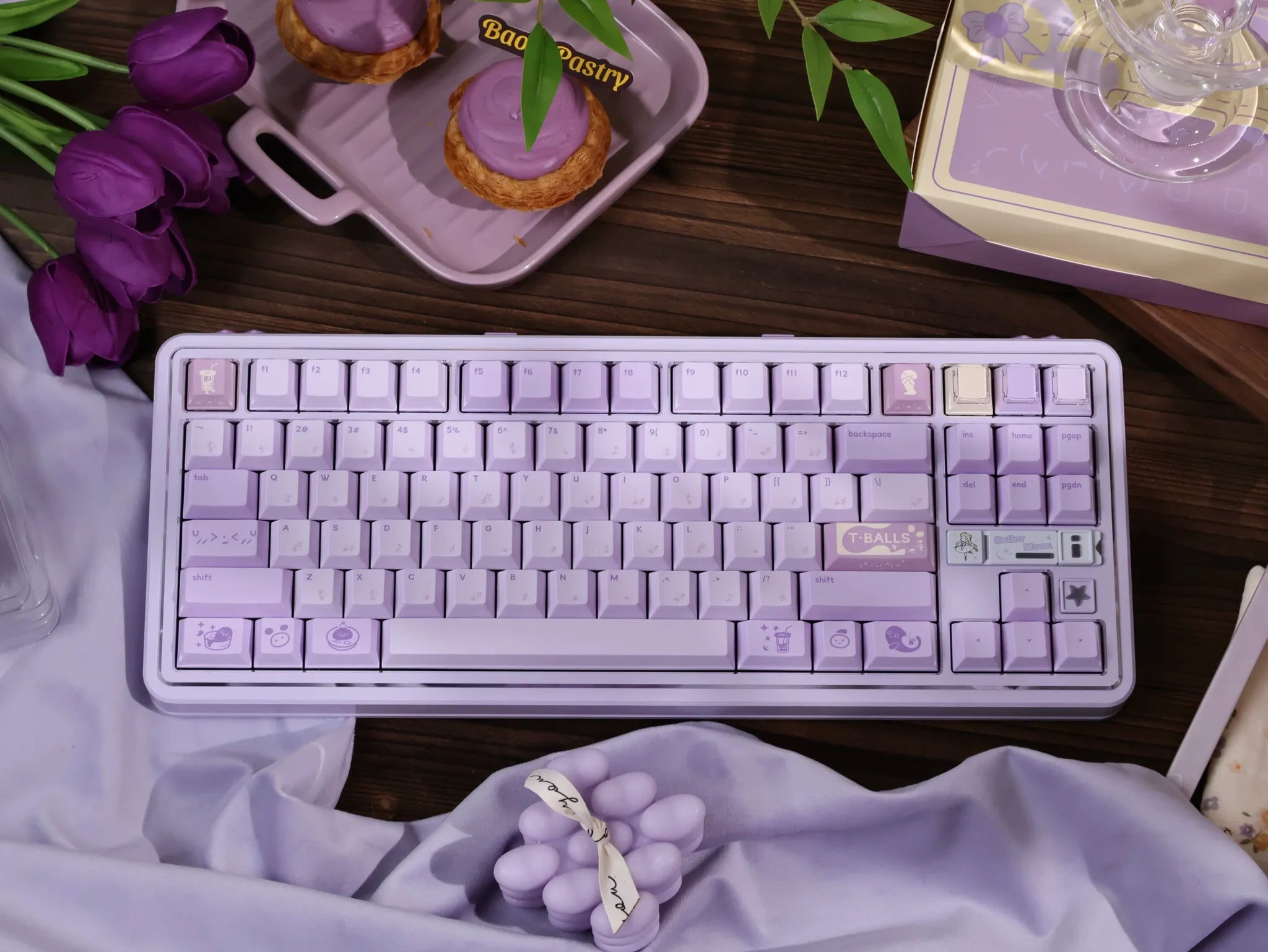 QK Taro Balls Cherry Profile PBT Keycap Set - MonacoKeys