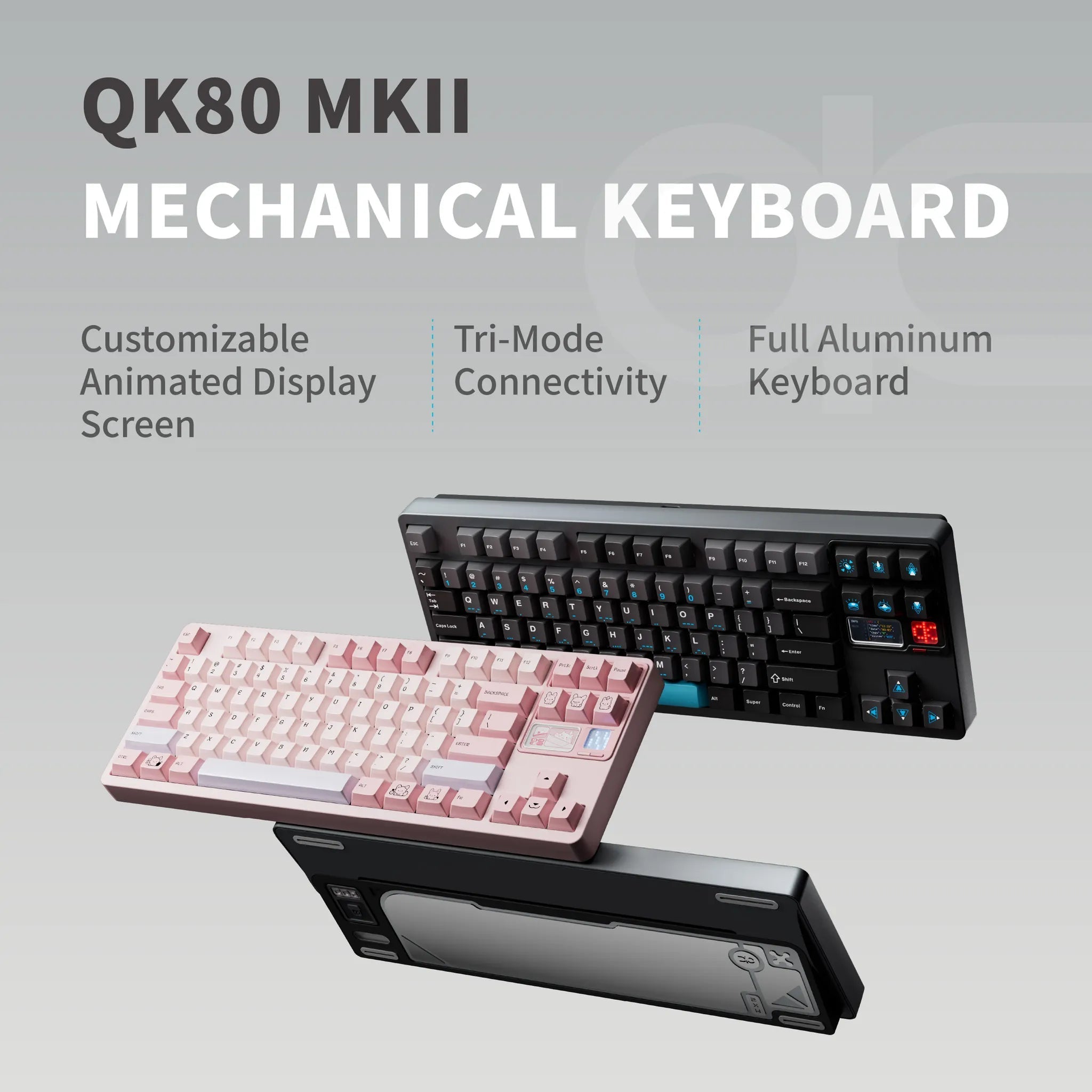 QK80 Mk2 Prebuilt - 80% TKL ISO+ANSI Mechanical Aluminium Keyboard - MonacoKeys
