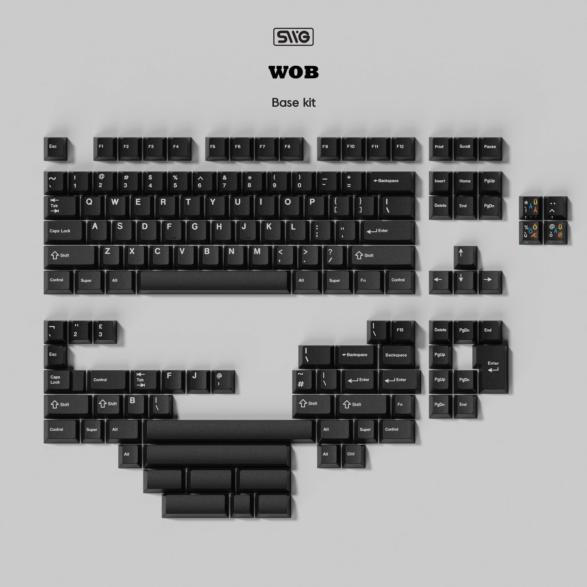 SWG WoB - Cherry Profile ABS Double - Shot Keycap Set - MonacoKeys