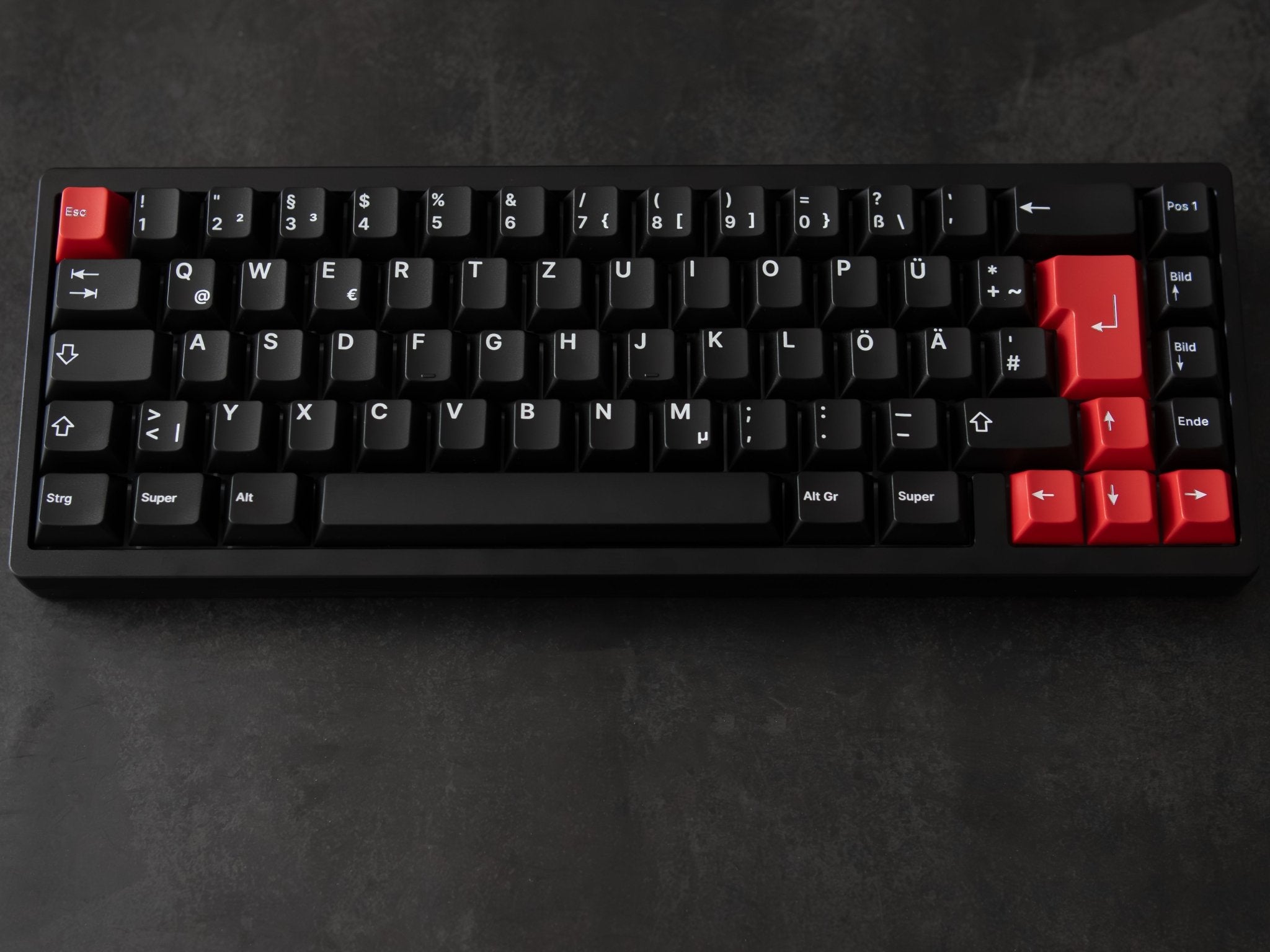 White on Black Keycap Set ( ISO-DE / ANSI-DE ) - MonacoKeys