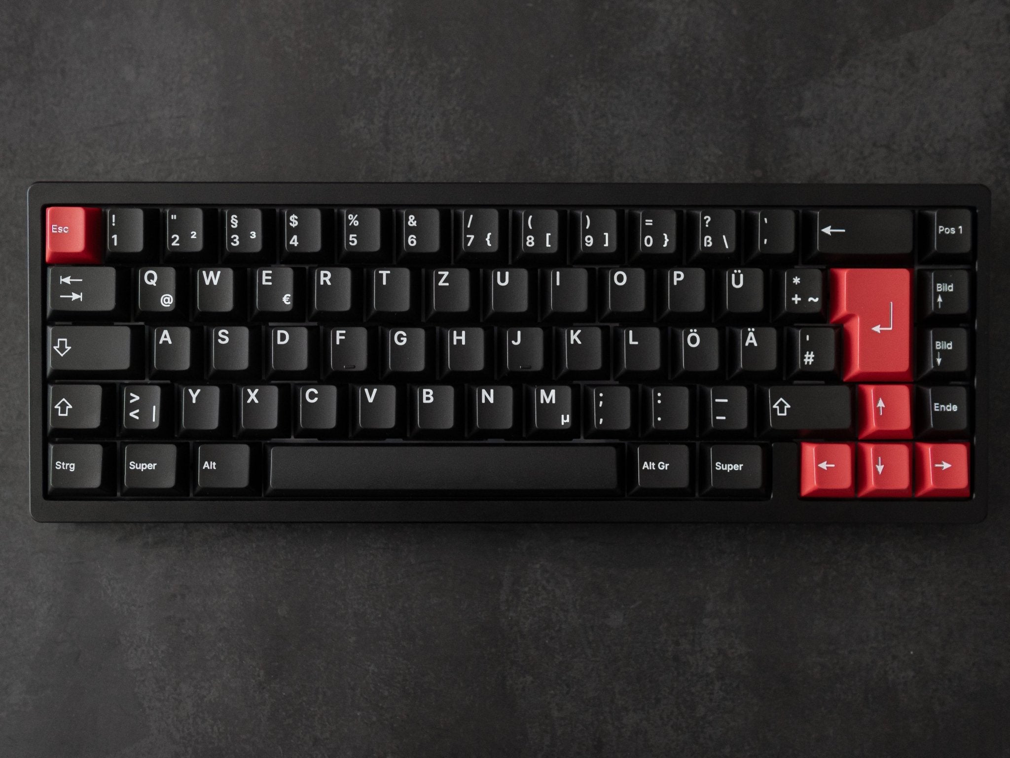 White on Black Keycap Set ( ISO-DE / ANSI-DE ) - MonacoKeys