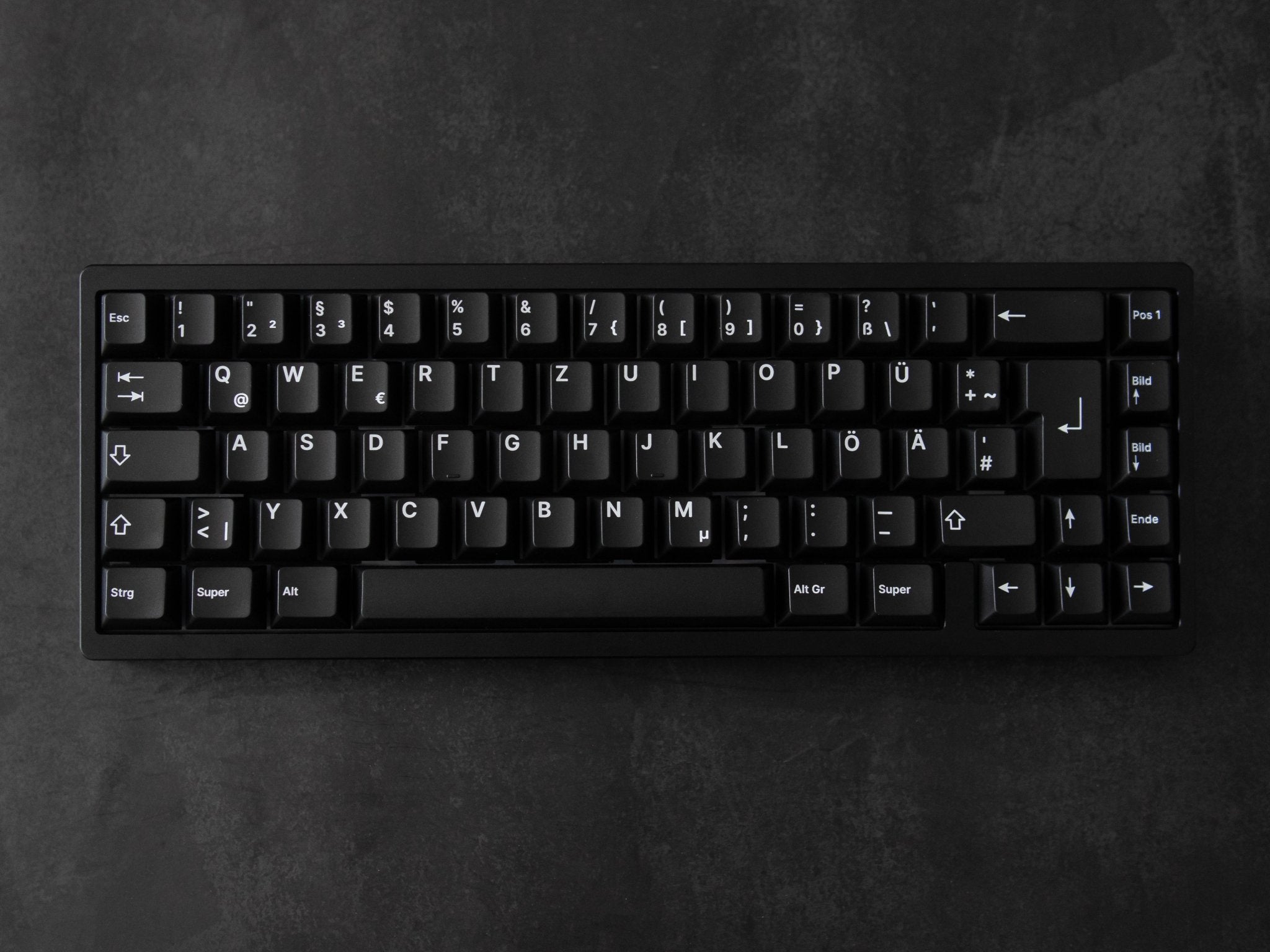 White on Black Keycap Set ( ISO-DE / ANSI-DE ) - MonacoKeys